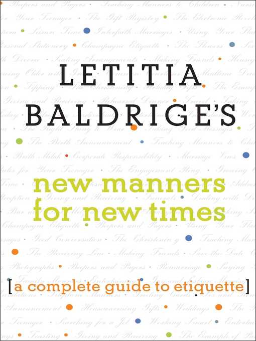 Title details for Letitia Baldrige's New Manners for New Times by Letitia Baldrige - Available